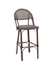 Synthetic Bamboo Aluminum & Mesh Commercial Outdoor Bar Stool (front)