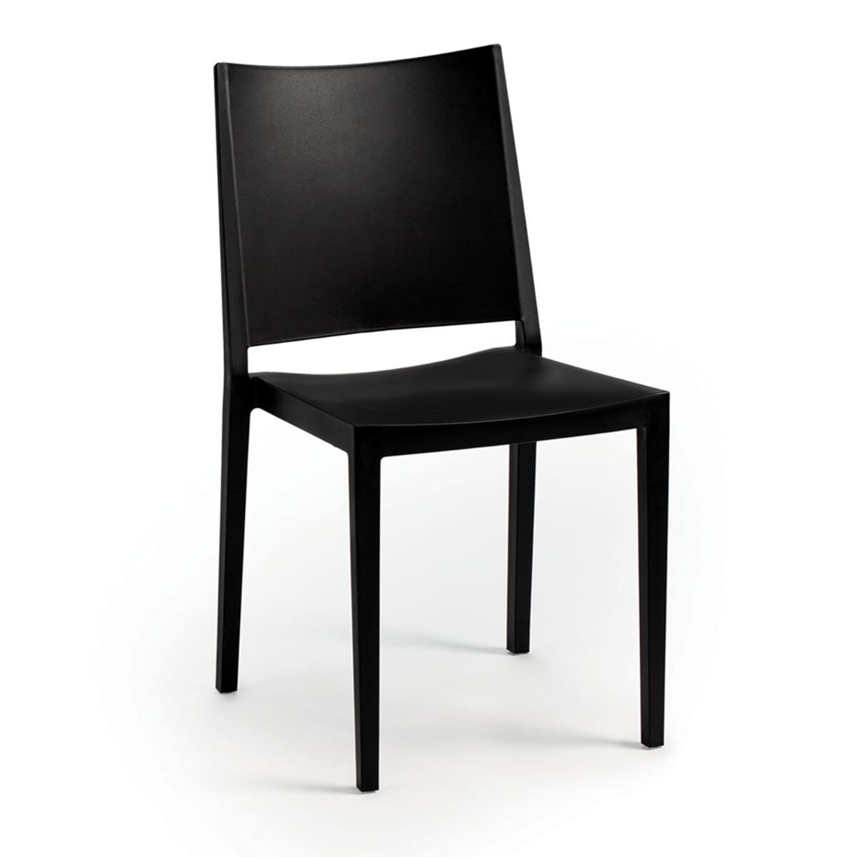 Vetra Stackable Indoor/Outdoor Black Resin Restaurant Chair