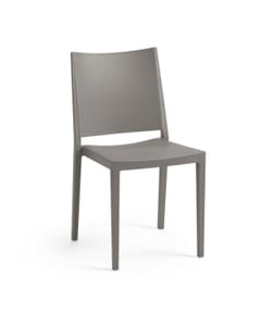 Stackable Indoor/Outdoor Resin Chair With Square Back in Grey