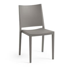 Stackable Indoor/Outdoor Resin Restaurant Chair With Square Back in Grey
