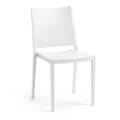 Stackable Indoor/Outdoor Resin Restaurant Chair With Square Back in White