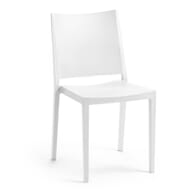 Stackable Indoor/Outdoor Resin Chair With Square Back in White