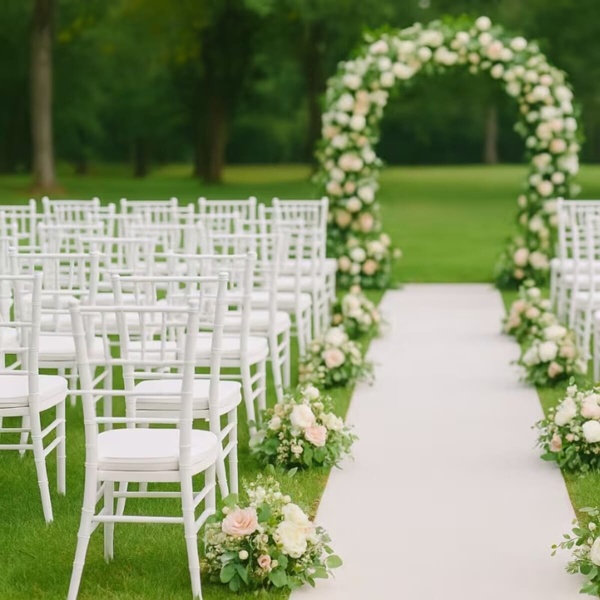 Chiavari Resin Ballroom Stackable Chair in White
