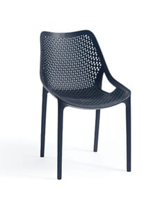 Stackable Indoor/Outdoor Black Resin Restaurant Chair With Mesh Design