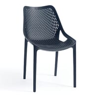Stackable Indoor/Outdoor Black Resin Chair With Triangular Perforated Seat & Back Design
