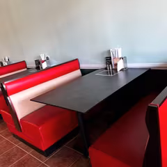 Basic Style Wood Panel Restaurant Booth With Headroll