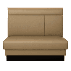 Three Channel Back Wood Trim Style Restaurant Booth with Headroll