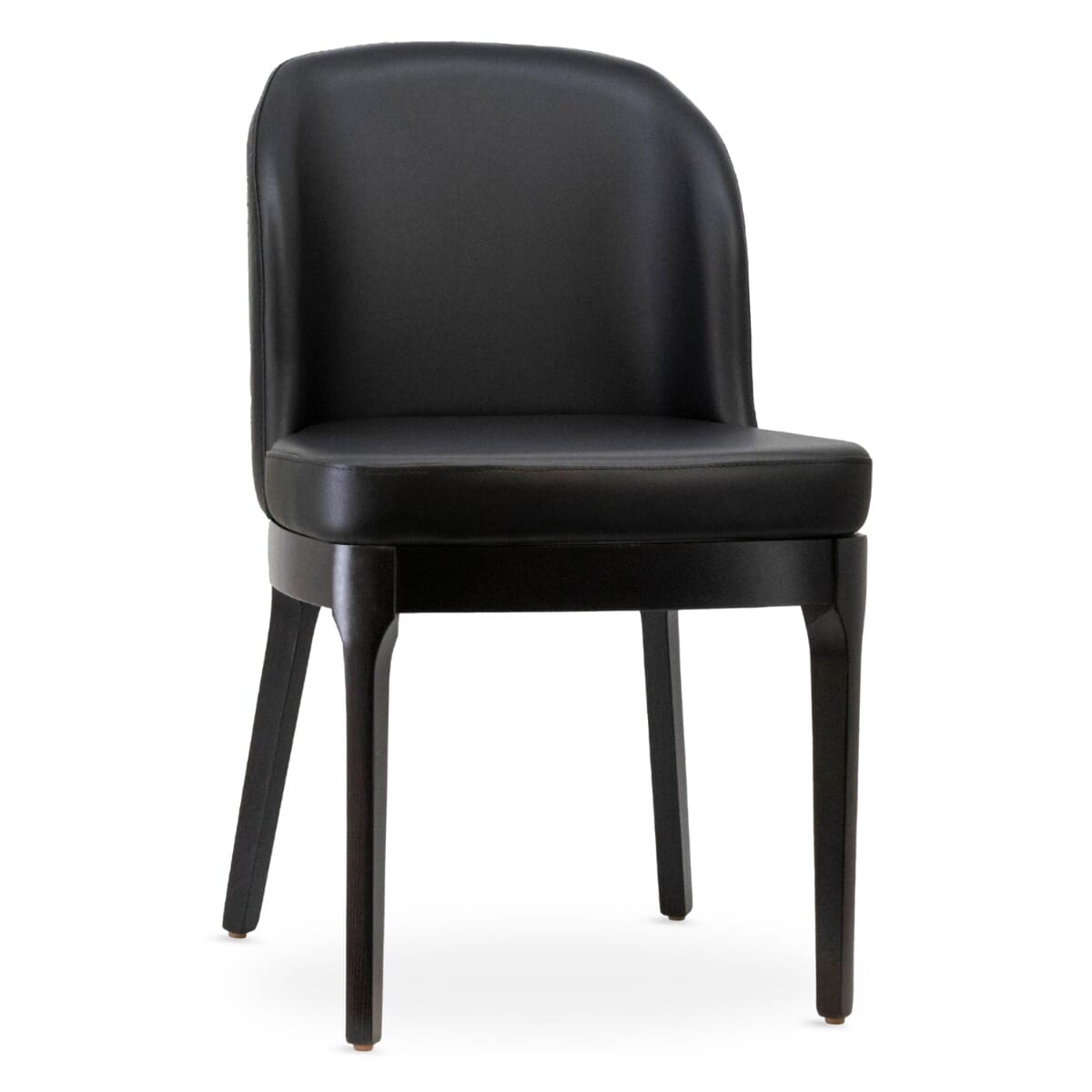 Grace Modern Fully Upholstered QuickShip Wood Restaurant Chair with Black Vinyl