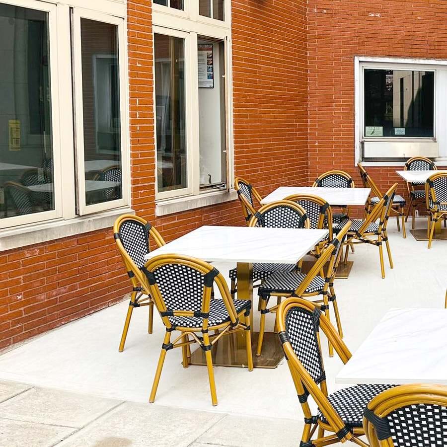 Contemporary Indoor Outdoor Metal Square Restaurant Table Base in Gold 18 x 18