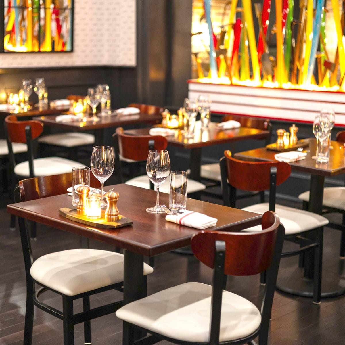 Black Metal Restaurant Chair with Kidney Shaped Veneer Back