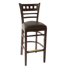 Roma Walnut Wood Commercial Bar Stool With Upholstered Seat 