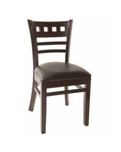 Roma Walnut Wood Commercial Chair With Upholstered Seat