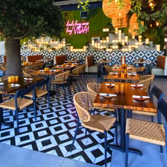 Palmera Stackable Outdoor Restaurant Rope Chair with Tan Seat and Back