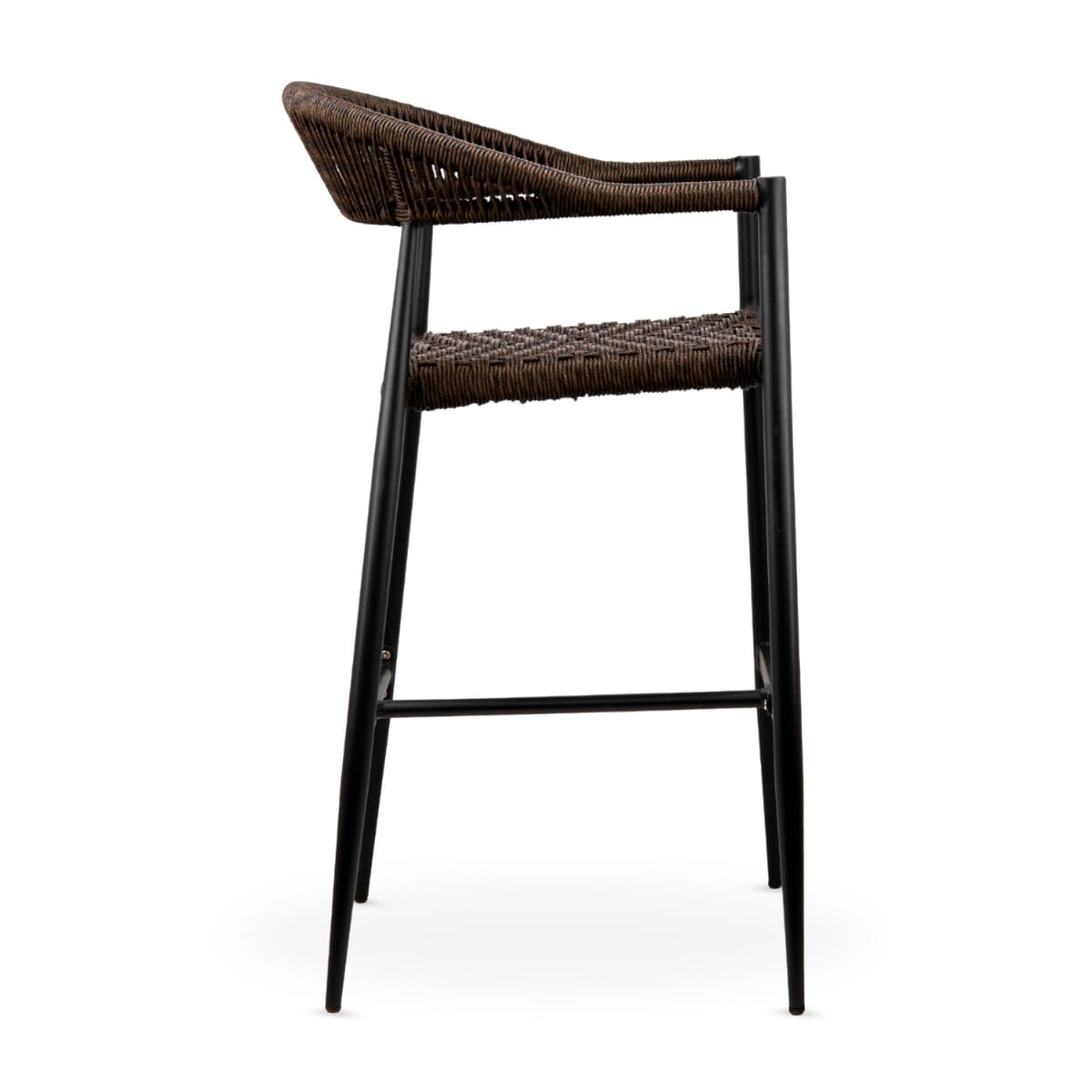 Sabbia Indoor/Outdoor Restaurant Bar Stool with Brown Seat and Back