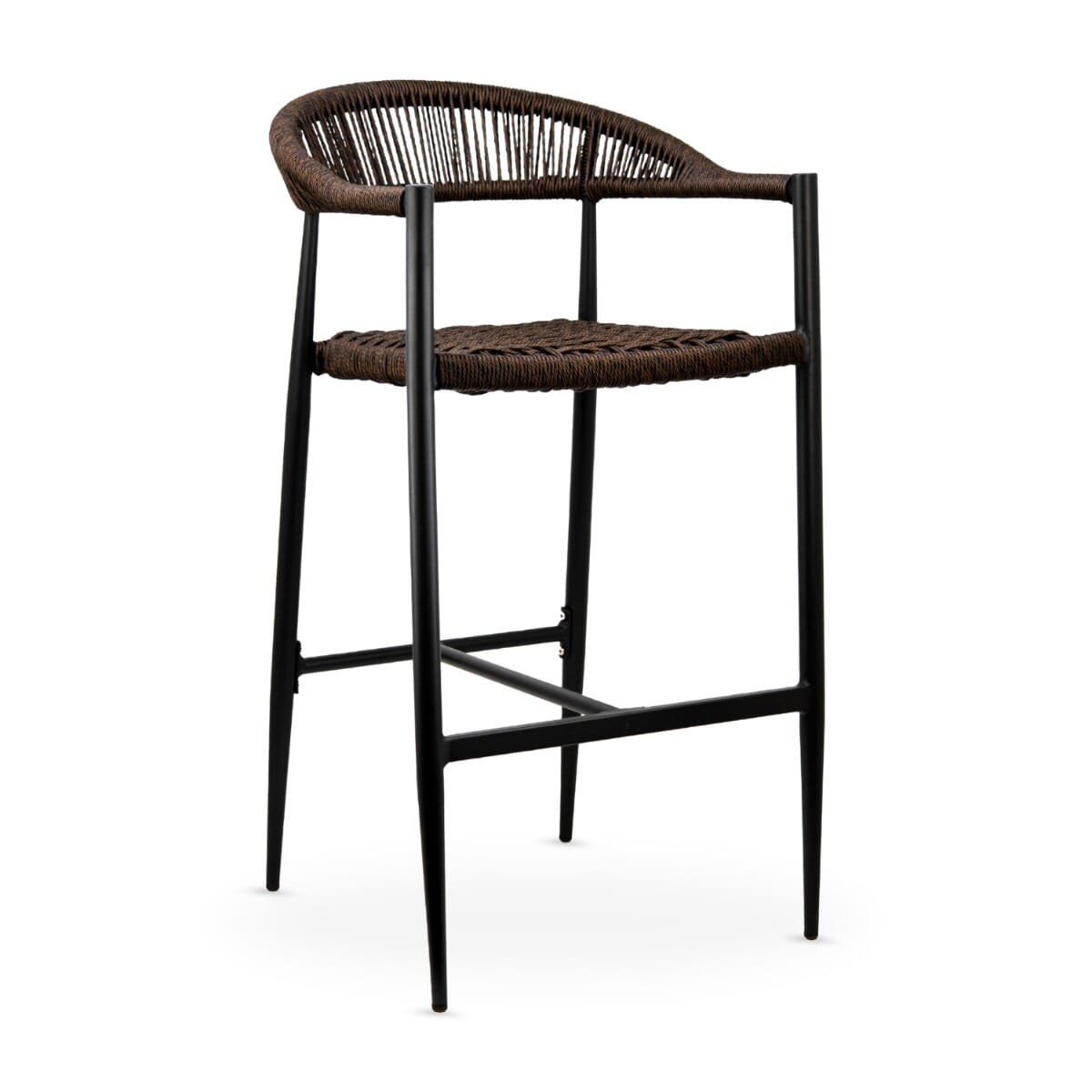 Sabbia Indoor/Outdoor Restaurant Bar Stool with Brown Seat and Back