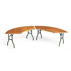 7 ft. x 2.5 ft. Serpentine Wood Folding Banquet Table in Natural Oak Finish