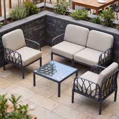 5 Piece -Venice Modular Outdoor Lounge Lovechair Set
