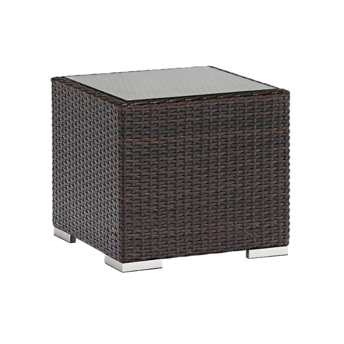 Siena Espresso Wicker Outdoor Lounge Square Table