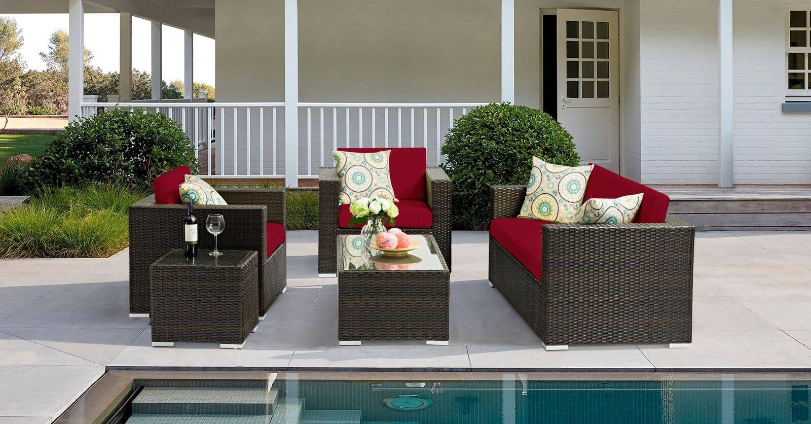 Siena 5 seater online rattan garden sofa set