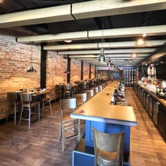 Solid Walnut Wood Square Back Restaurant Bar Stool