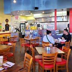 Solid Wood Ladder Back Commercial Dining Chair in Cherry