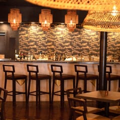 Solid Wood Open Back Restaurant Bar Stool in Walnut