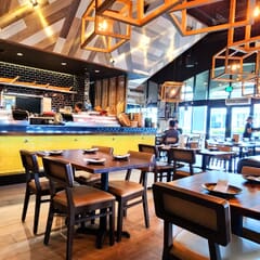 Fully Upholstered Solid Wood Square Back Restaurant Chair in Walnut