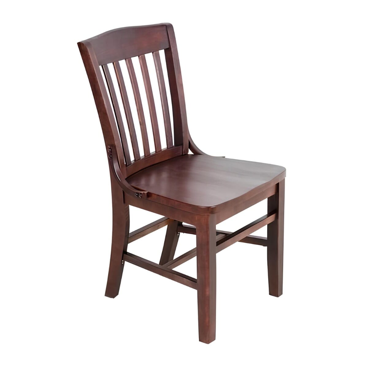 Solid Wood Schoolhouse Restaurant Chair in Dark Mahogany