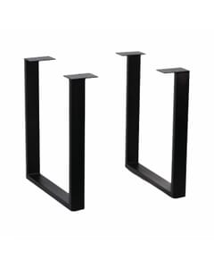Contemporary Black Powder Coated Square Table Base (Set of 2)