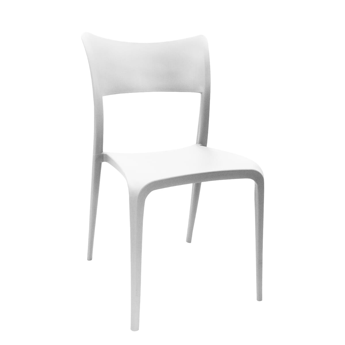 Stackable Contemporary Resin Commercial Outdoor Chair in White