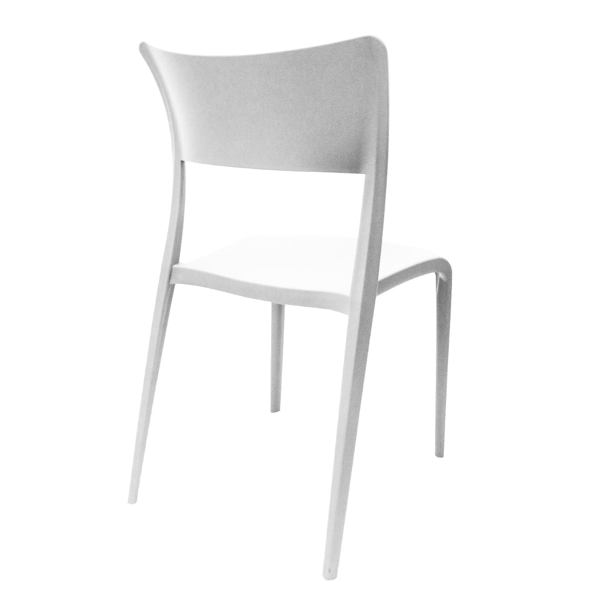 Stackable Contemporary Resin Commercial Outdoor Chair in White