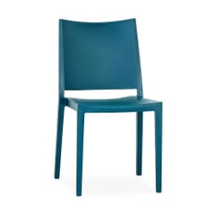 Stackable Indoor/Outdoor Resin Chair With Square Back in Blue
