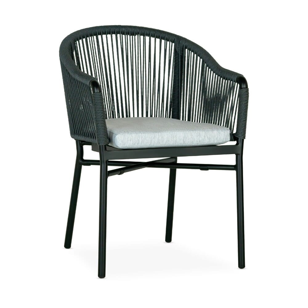 Brezza Stackable Outdoor Restaurant Armchair with Gray Seat and Back