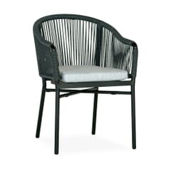 Stackable Outdoor Restaurant Armchair with Gray Seat and Back