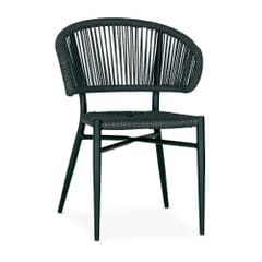 Stackable Outdoor Restaurant Rope Chair with Gray Seat and Back