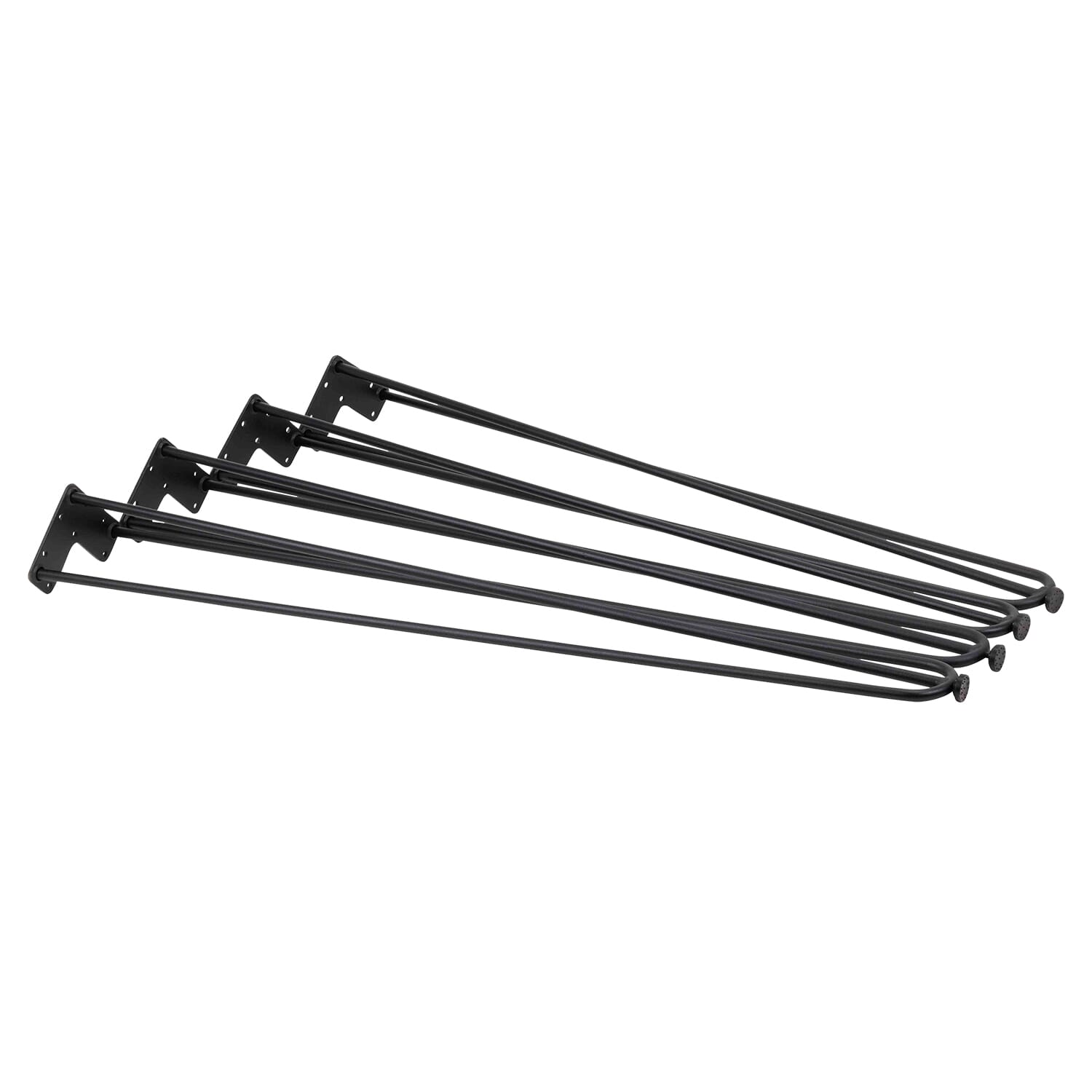 Black Powder-Coated Solid Welded Steel Table Base (Set of 4)