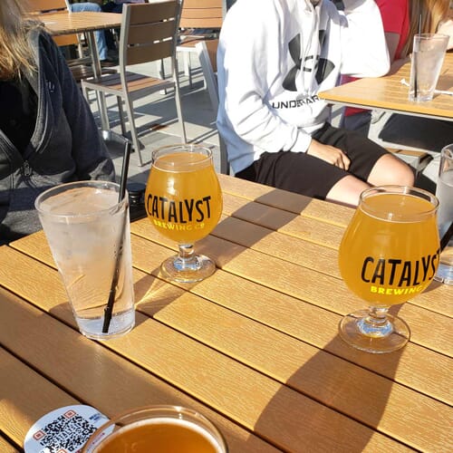 Tan Synthetic Teak Wood Outdoor Restaurant Table Top