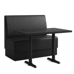 2-Seat Hannah Black Restaurant Booth Set with Antique Black Ash Table