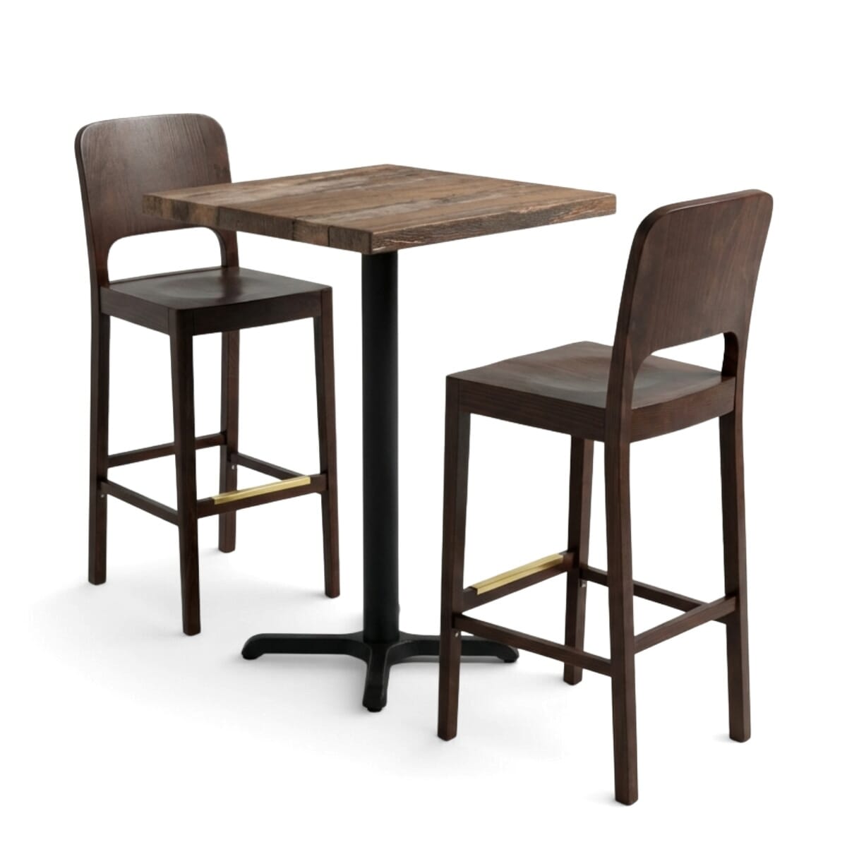 Indoor Small Bar Height Reclaimed Wood Restaurant Table