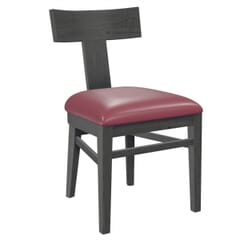 Storm Grey T-Back Side Chair with Upholstered Seat
