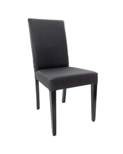 Black Wood Fully Upholstered Seat and Back Side Chair in Black Vinyl
