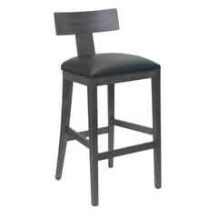Storm Grey T-Back Bar Stool With Upholstered Seat
