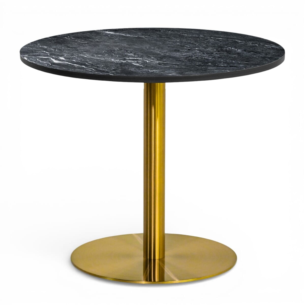 Black and White Sintered Stone Restaurant Table & 18