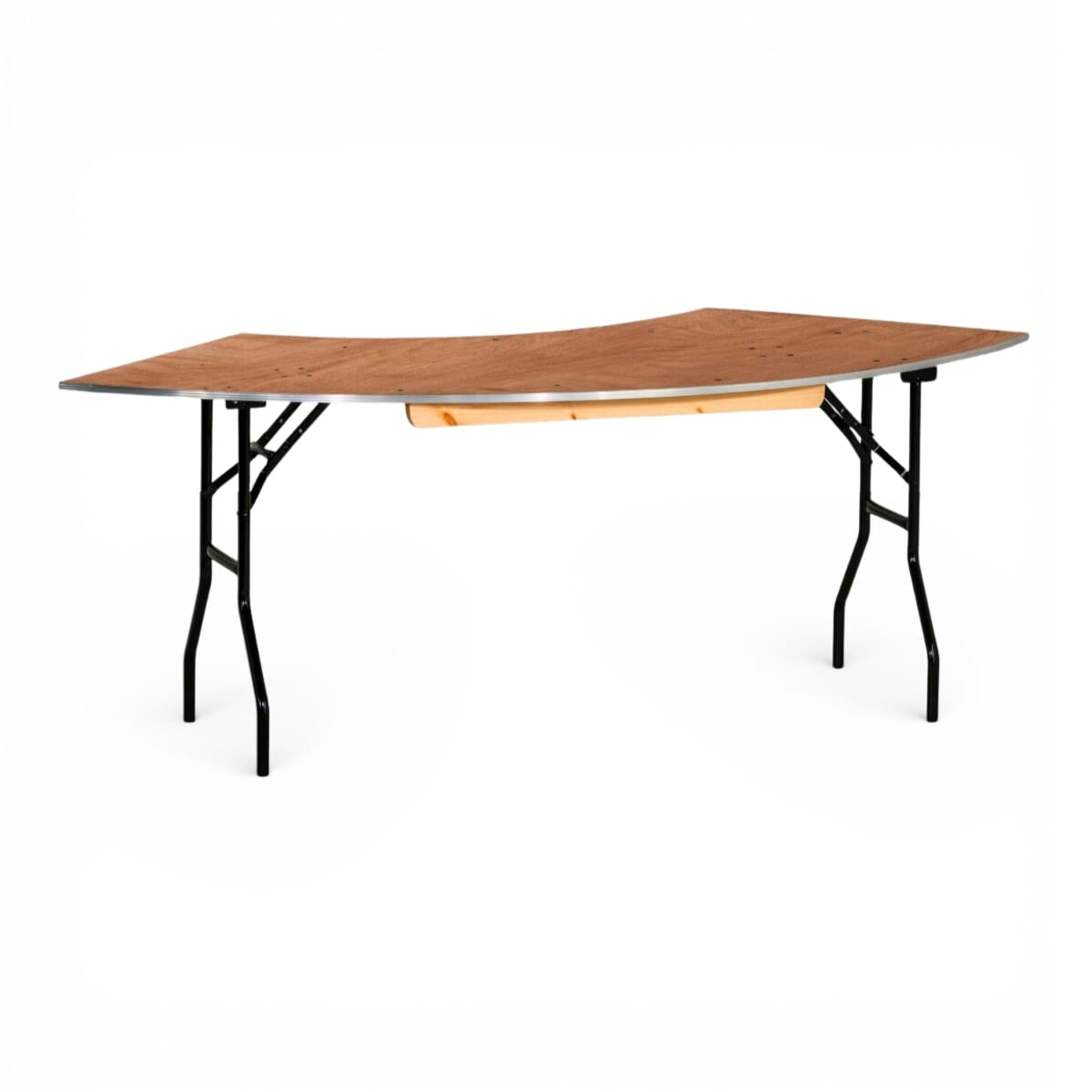 7 ft. x 2.5 ft. Serpentine Wood Folding Banquet Table in Natural Oak Finish