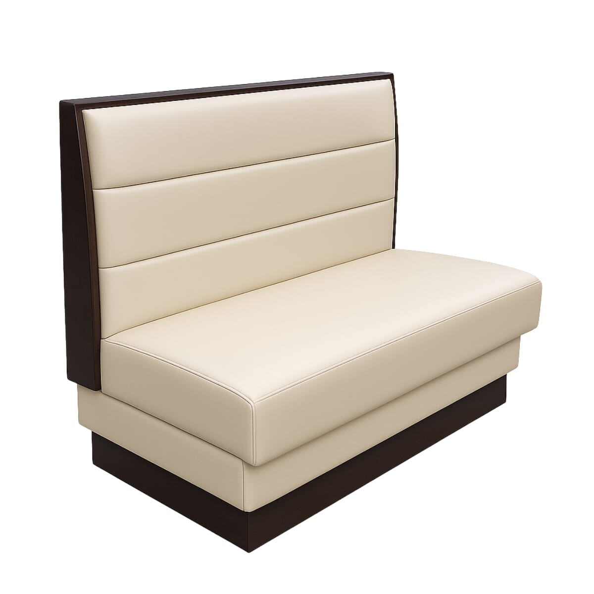 Three Horizontal Channel Wood Panel Style Restaurant Booth