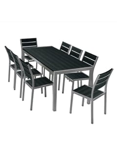 Aluminum & Synthetic Teak Wood Custom Chairs & Table Indoor/Outdoor Set