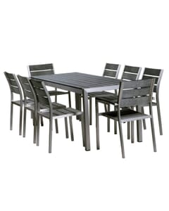 Pewter Synthetic Wood Aluminum Restaurant Table (31" x 31")