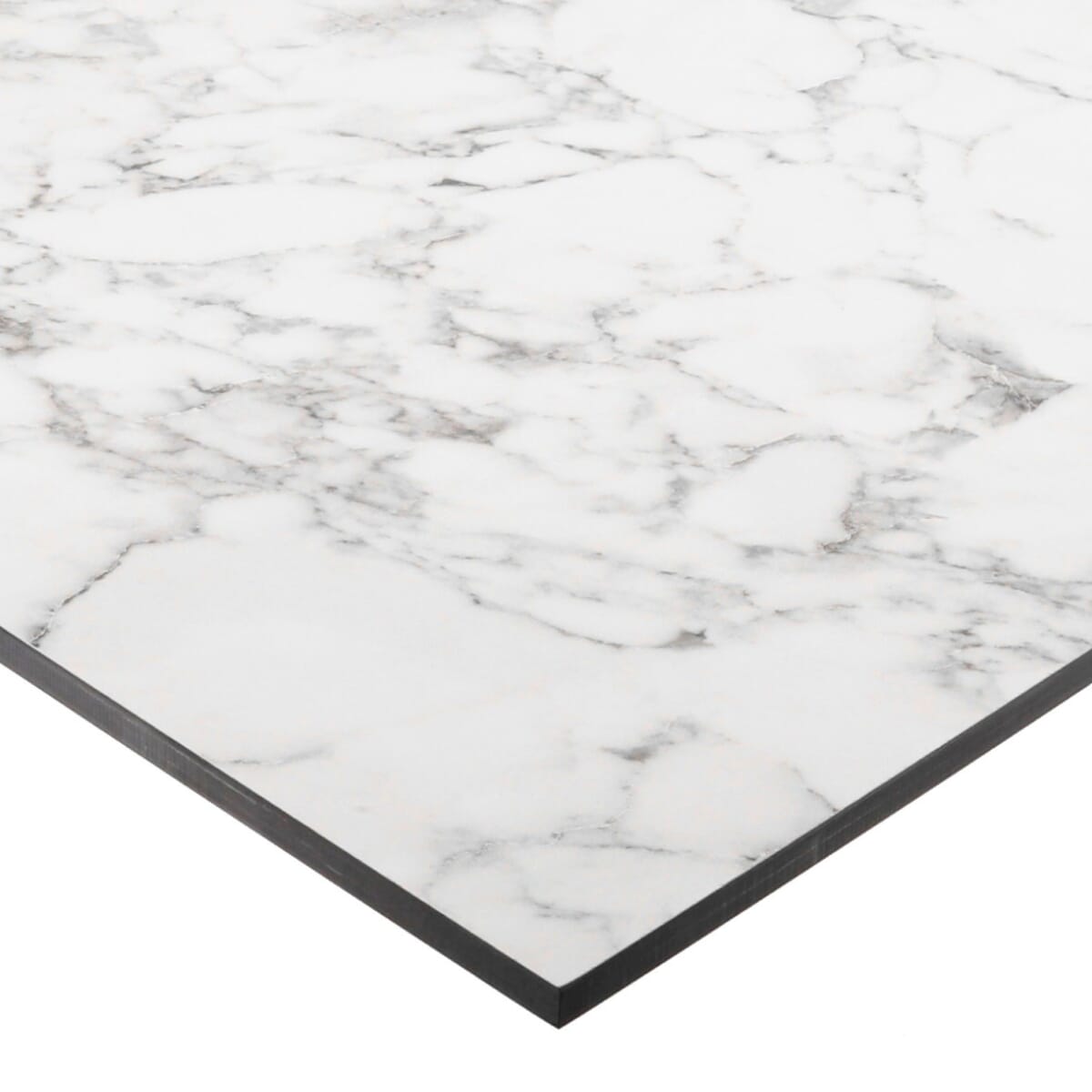 High-Pressure Laminate Restaurant Table Top in Carrera Ice