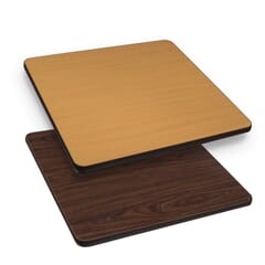 Square Laminate Commercial Drop Leaf Table Top in Walnut (36”x 36” to 51” Round)