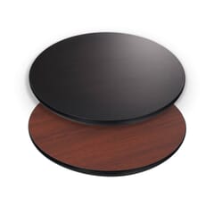Reversible Laminate Commercial Table Top in Mahogany/Black with Black T-Mold